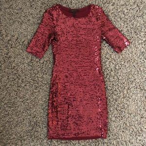 Burgundy sequined party dress Sz Small